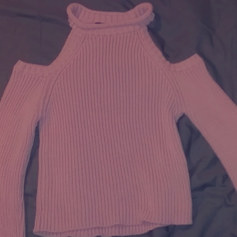 Small light pink Forever 21 shoulderless sweater